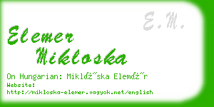 elemer mikloska business card